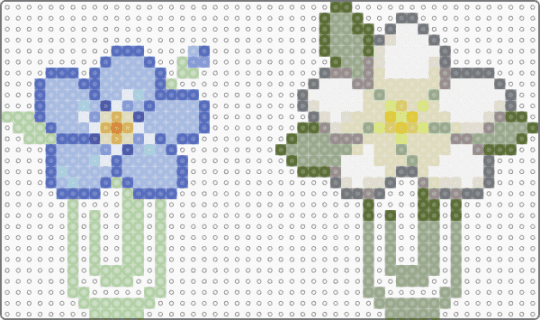 Flower clips - blue,light blue,colorful