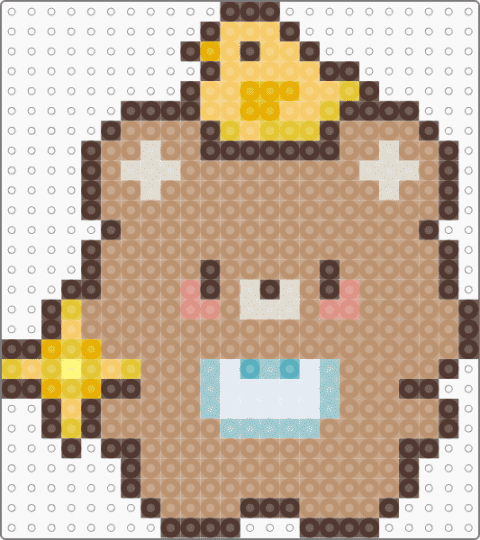 Bear with birb - brown,beige