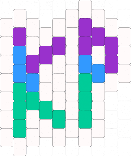 Kandi pad charm - blue, charm, kandi pad, purple, teal, white