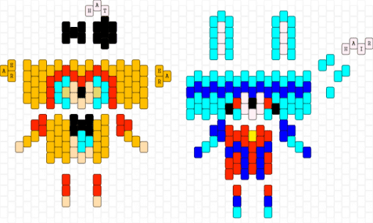 Fnaf Glamrock Freddy and Glamrock Bonnie dolls - character, doll, five nights at freddys, fnaf, glamrock bonnie, glamrock freddy, security breach, video game