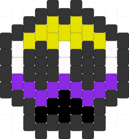 Non-binary pride skull - black, charm, lgbtq, non binary, pride, purple, skull, yellow