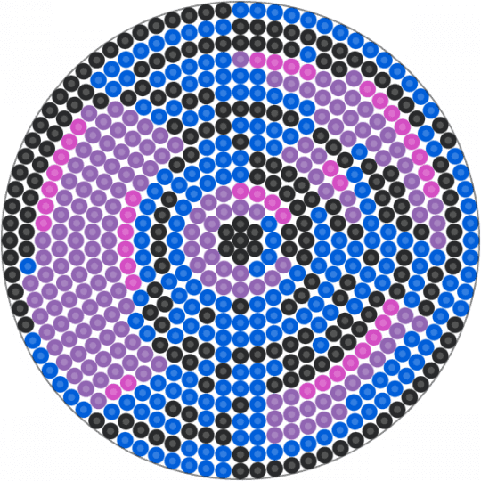 Poorly made coraline tunnel - animation, blue, charm, colorful, coraline, cotdvectorgraphics, keychain, movie, perler bead, pink