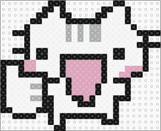 Silly cat except I fixed it - gray, pink, white