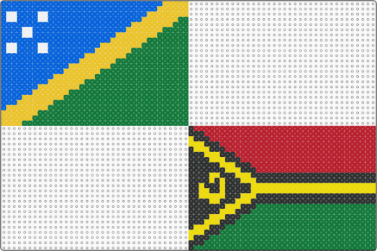 Day 36: Solomon Islands + Vanuatu - flag, green