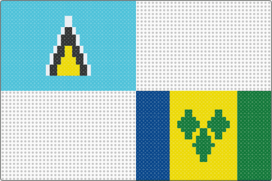 Day 1: Saint Vincent and the Grenadines + Saint Lucia - light blue