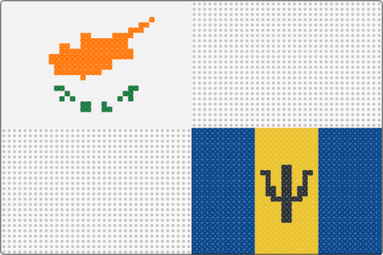 Day 10: Cyprus & Barbados - blue,yellow