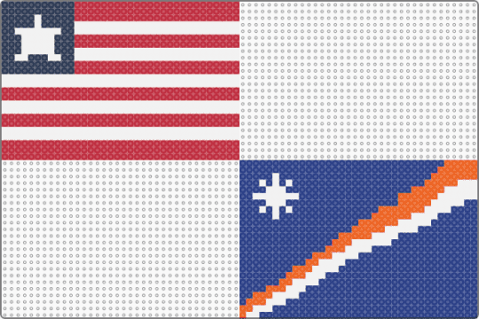 Day 19: Liberia + Marshall Islands - blue, flag, red