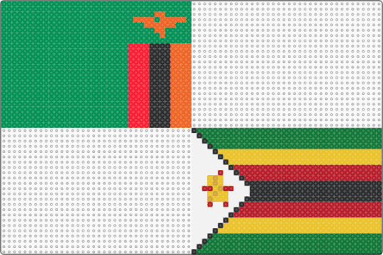 Day 17: Zambia + Zimbabwe - flag, green