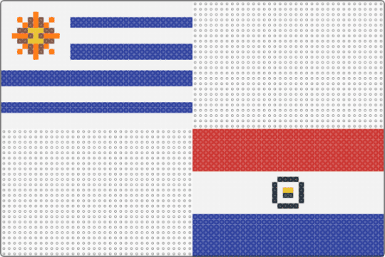 Day 11: Uruguay & Paraguay - white,purple,red