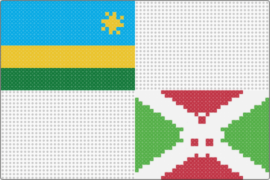 Day 24: Rwanda + Burundi - flag, green, light blue