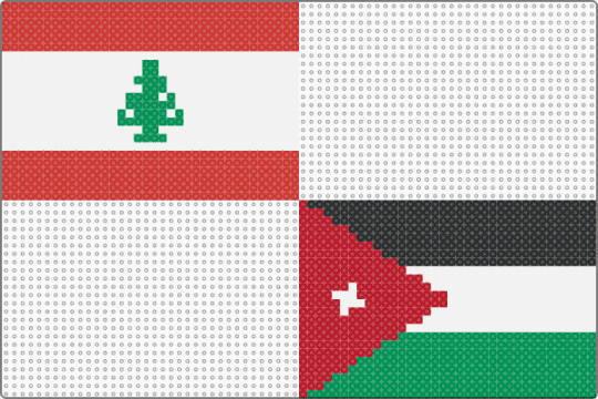 Day 35: Lebanon+ Jordan - flag, green, red