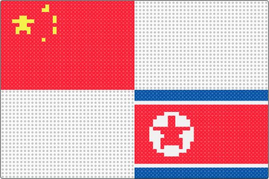 Day 23: P. R. China + North Korea - flag, red