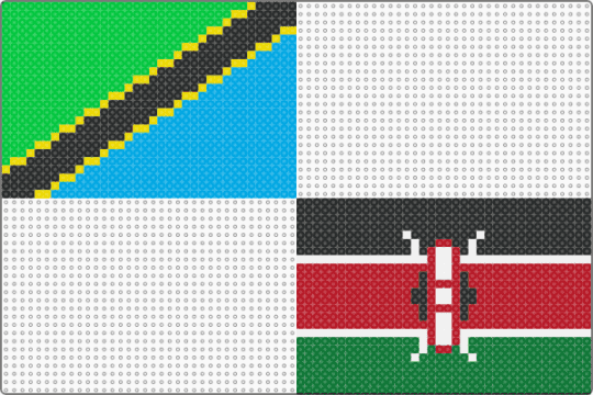 Day 22: Tanzania + Kenya - flag, green, light blue