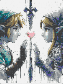 Zelda - zelda,link,profile,video game,love,heart,blue,gray