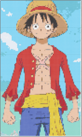 Luffy1 - monkey d luffy,one piece,character,anime,straw hat,red,blue,tan