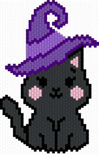 Black Cat - black, purple