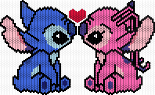 Stitch & Angel - stitch,angel,disney,cartoon,blue,pink