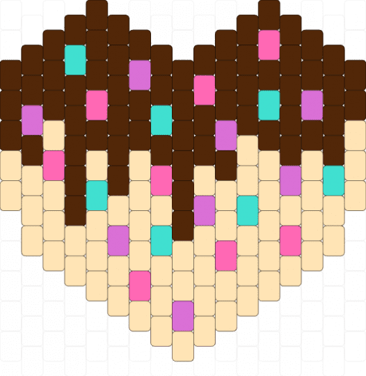 Chocolate Heart - beige,brown