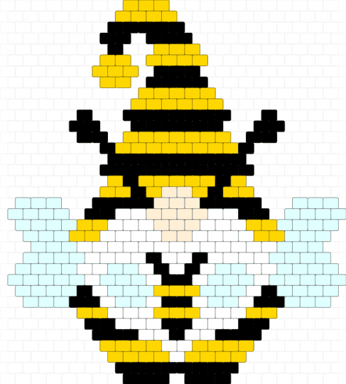 Gnome bumblebee - white,yellow