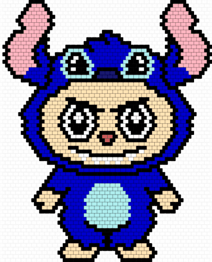 Stitch Labubu - beige,purple