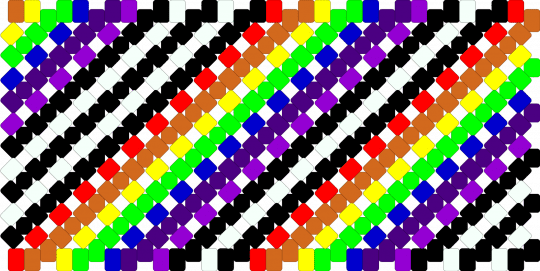 11x5 xbase rainbow w/ b&w - orange,green,purple