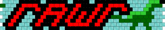 Rawr peyote stitch - teal,red