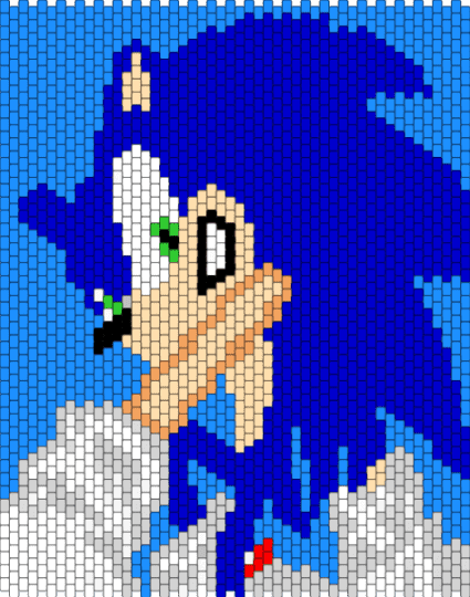 Sonic the Hedgehog! - light blue, purple