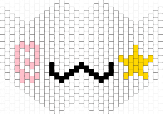 gangle mask - white,pink,yellow