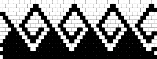 Braceletbook #566 (Odd peyote) - black, black and white, cuff, geometric, greek key, white