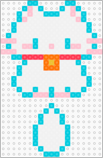 cat - light blue, pink, white