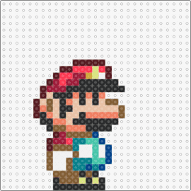 Super Mario World - Small Mario - mario,nintendo,character,small,classic,video game,sprite,teal,red,tan