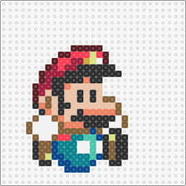 Super Mario World - Small Mario Fall - mario,nintendo,character,classic,small,video game,sprite,teal,red,tan
