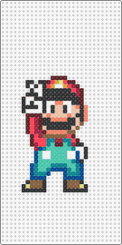 Super Mario World - Mario Victory pose - mario,nintendo,peace,character,video game,classic,red,blue