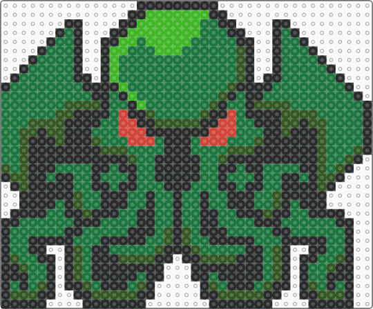 Chtulhu head symbol - green,chtulhu,head,lovecraft