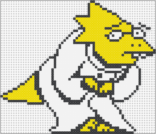 Dr. Alphys Battle Sprite (Undertale) - alphys, deltarune, game sprite, lizard, sans, undertale, undyne, white, yellow