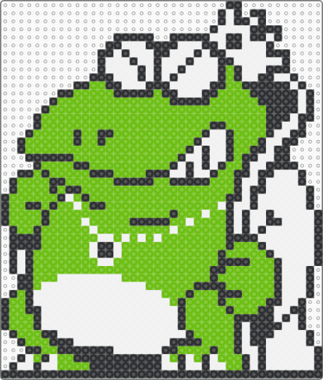 King Wart (Super Mario) - white,green,king wart,super mario,wart,king,frog,game sprite,retro,mario