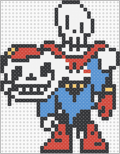 Sixbones (Undertale AU) - amalgamate, character, gaming, light blue, papyrus, red, sans, sixbones, undertale, undertale au, white