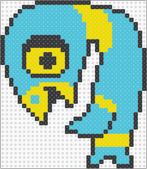 Normal NPC (Deltarune) - bird, creepy, deltarune, game sprite, light blue, normal npc, npc, undertale, yellow