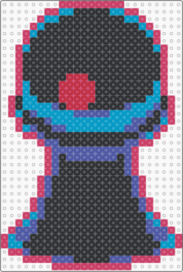 Dark Ponman (Deltarune) - black, chess, dark ponman, deltarune, deltarune chapter 1, game sprite, light blue, pawn, pink, purple, undertale