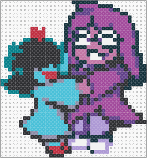 Seth and Aqua Spinning (Deltarune) - adorable, aqua, cute, deltarune, deltarune chapter 5, game sprite, light blue, pink, purple, seth, undertale