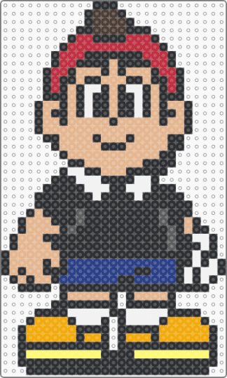 Kid (Mario Golf) - beige, black, character, game sprite, gaming, kid, mario, mario golf, retro, video game