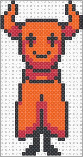 Smiling NPC (Undertale) - character, creepy, deltarune, game sprite, gaming, npc, orange, red, smiling, undertale