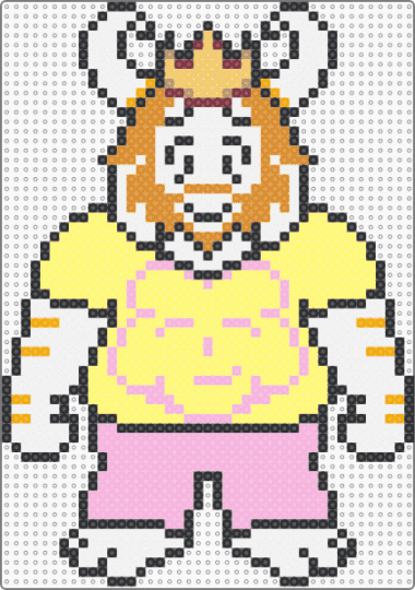 Dark World Asgore (Deltarune) - asgore, character, dark world, deltarune, deltarune chapter 5, game sprite, gaming, pink, undertale, yellow