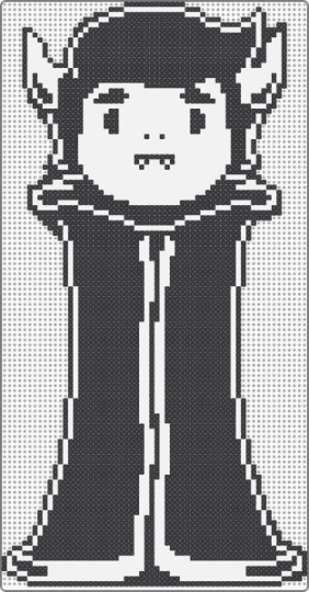 Dalv Battle Sprite (Undertale Yellow) - black, dalv, fan character, game sprite, gaming, indie game, undertale, undertale yellow, vampire, white