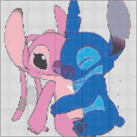 Stitch & Angel - stitch,angel,lilo and stitch,characters,cute,disney,hug,blue,pink