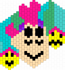 Chester brawl stars - chester,brawl stars,jester,head,character,video game,neon,tan,teal,pink,yellow