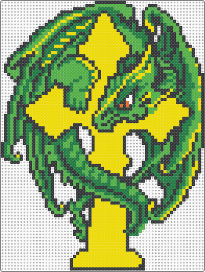 Dragon cross - green,yellow