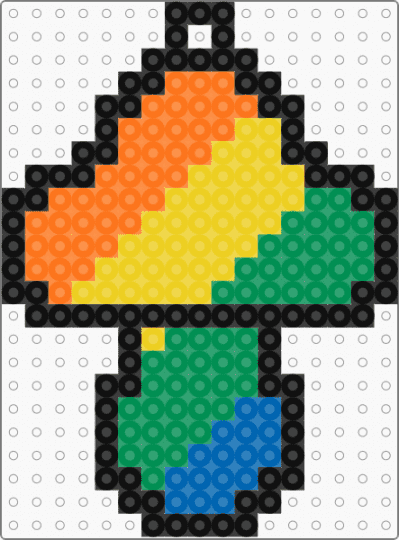 Questioning Mushroom Keychain - orange,yellow,green,pride,mushroom,questioning