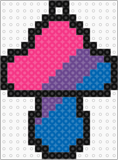 Bisexual Mushroom Keychain - pink,blue,pride,mushroom,bisexual