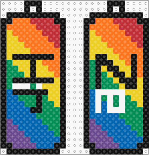 Ze/Hir Keychain - orange,yellow,green,blue,pride,pronouns,rainbow